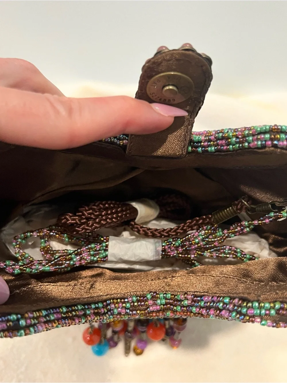 Vintage Prezzo Handcrafted Multicolor Beaded Boho Bag